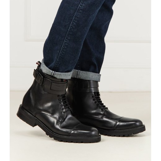 Buty zimowe męskie Strellson czarne sznurowane 