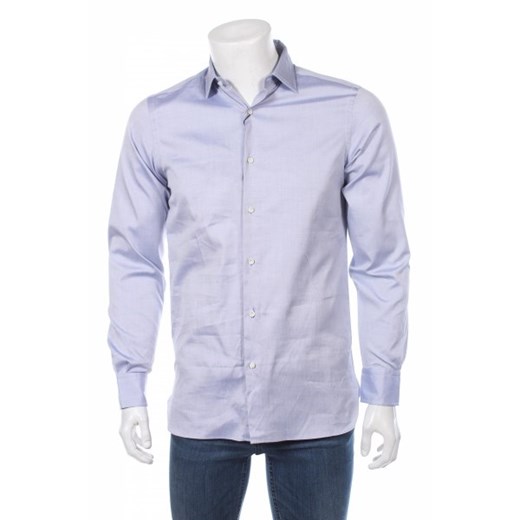 Koszula męska bez wzorów fioletowa na wiosnę z długimi rękawami 