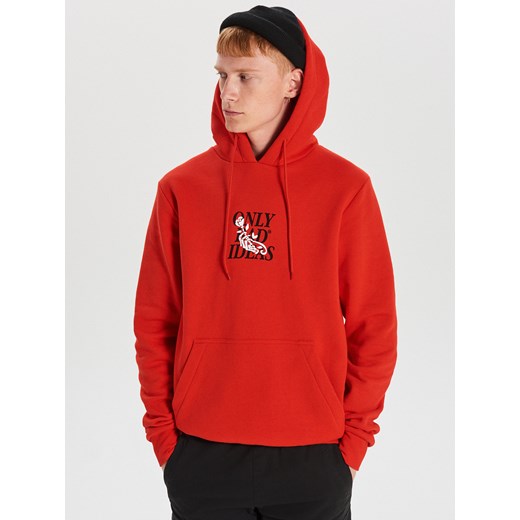 Cropp - Bluza z nadrukiem - Czerwony  Cropp XL 