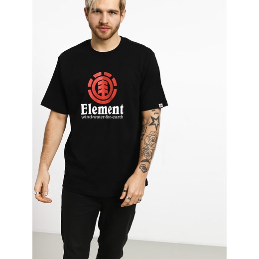 T-shirt męski Element czarny z krótkimi rękawami 