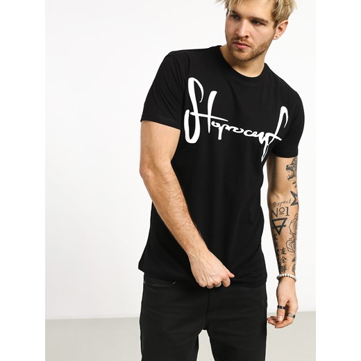 T-shirt męski Stoprocent z krótkim rękawem czarny 