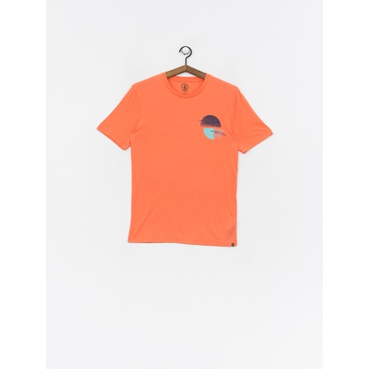 T-shirt męski Volcom pomarańczowa poliestrowy 