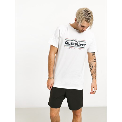 T-shirt męski Quiksilver z krótkim rękawem biały jesienny 