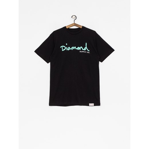 Czarny t-shirt męski Diamond Supply Co. z krótkimi rękawami 