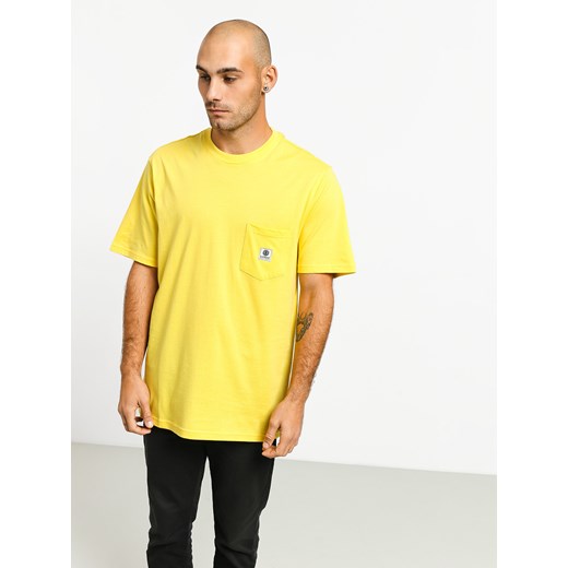 T-shirt męski Element na wiosnę żółty gładki 