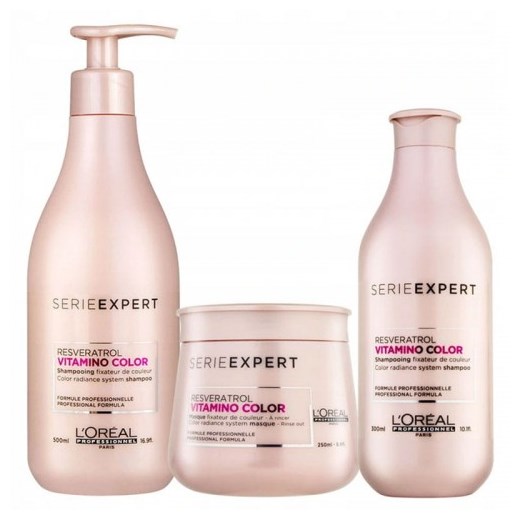 L'Oreal Vitamino Color Resveratrol zestaw chroniący włosy farbowane szampon 500ml, odżywka 200ml i maska 250ml