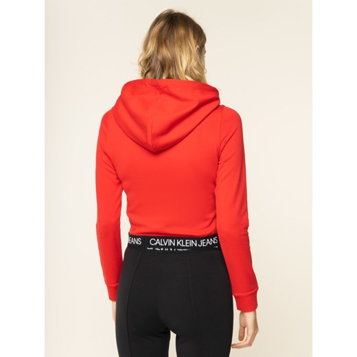 Bluza damska czerwona Calvin Klein krótka 
