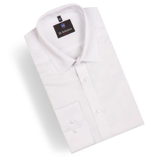 Biała koszula męska z wzorem krój klasyczny Di Selentino  48 