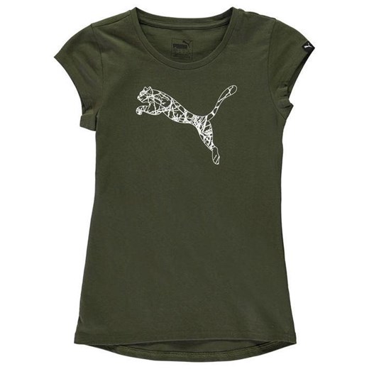 Puma Cat Logo, koszulka dla dziewczynki, zielona, Rozmiar 7-8 lat (SG)