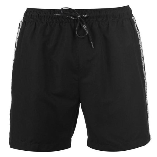 Calvin Klein, Klein Taped, spodenki kąpielowe, czarne, Rozmiar S