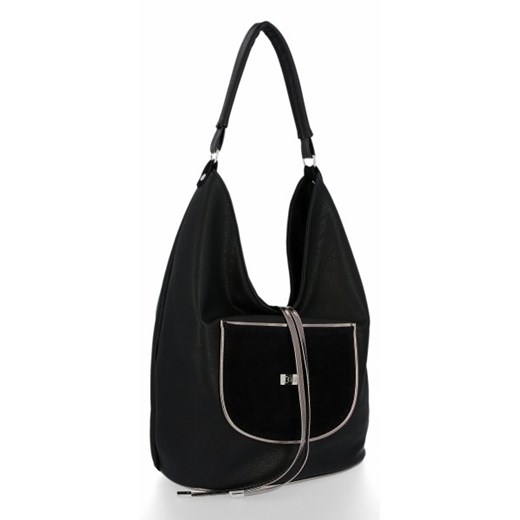 Shopper bag Conci w stylu glamour z zamszu 
