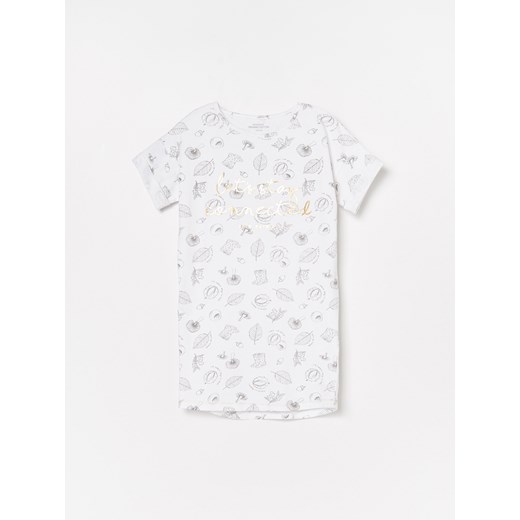 Reserved - Koszula nocna z bawełny organicznej - Biały