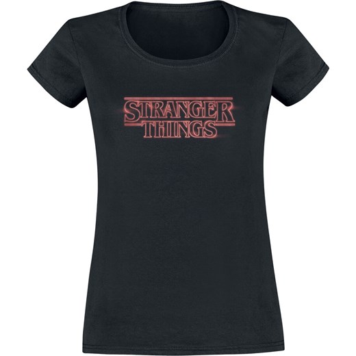 Stranger Things - Neon Logo - T-Shirt - czarny