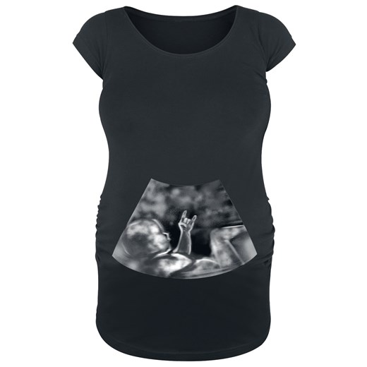 Odzież ciążowa - Ultrasound Metal Hand Baby - T-Shirt - czarny