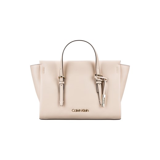Shopper bag Calvin Klein matowa z breloczkiem do ręki 
