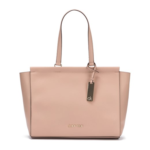 Shopper bag Calvin Klein na ramię matowa duża elegancka z breloczkiem 