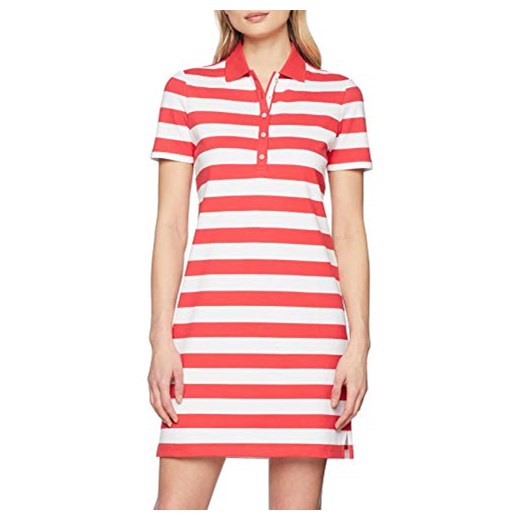 BRAX damska sukienka w stylu Gweneth Dresses Piqué Stripes sukienka bawełniana kołnierz polo w paski sukienka, Summer, XX-Large (rozmiar producenta: 44)