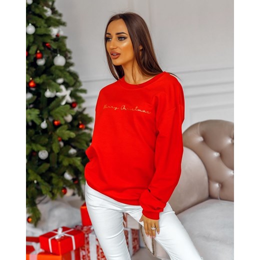 BLUZA MERRY CHRISTMAS CZERWONA   UNI LAMISI BUTIK