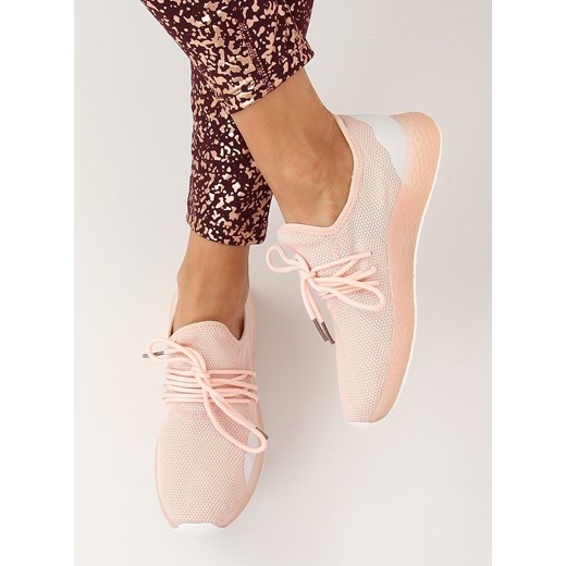 Buty sportowe damskie sznurowane bez wzorów płaskie z tworzywa sztucznego 