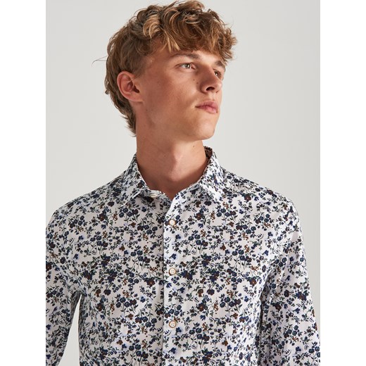 Koszula męska wielokolorowa Reserved w abstrakcyjnym wzorze w stylu młodzieżowym 