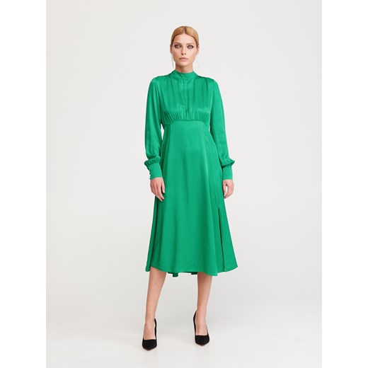 Reserved - Satynowa sukienka - Zielony  Reserved 36 