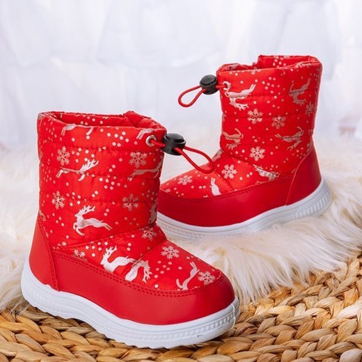 Royalfashion.pl buty zimowe dziecięce sznurowane w nadruki śniegowce 