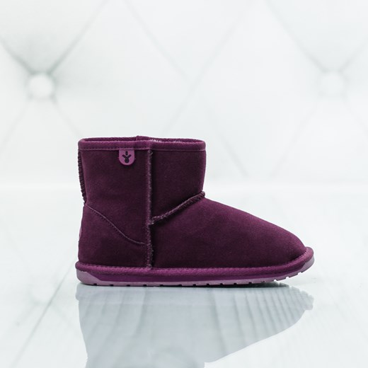 Buty zimowe dziecięce fioletowe bez wzorów 