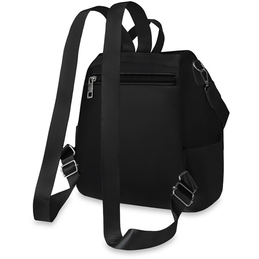 Plecak damski 2w1 miejski plecaczek torebka worek z breloczkiem w kształcie kotków - czarny    world-style.pl
