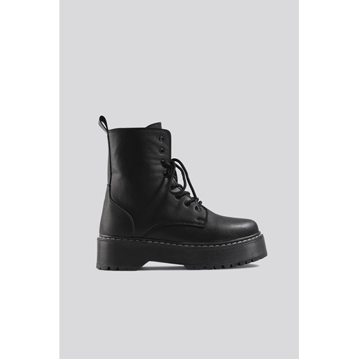 NA-KD Shoes Chunky Rubber Sole Combat Boots - Black  NA-KD Shoes 36 NA-KD