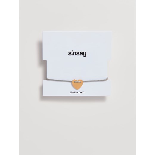 Sinsay - Bransoletka z sercem - Beżowy  Sinsay One Size 