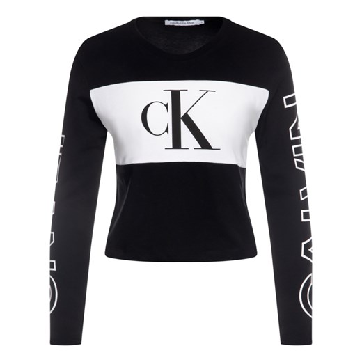 Bluzka damska Calvin Klein z okrągłym dekoltem z długimi rękawami 