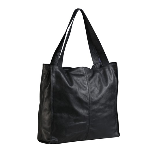 Shopper bag David Ryan elegancka na ramię bez dodatków lakierowana duża 