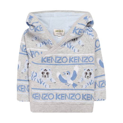 Szary sweter z kapturem 0-3 lata Kenzo Kids  6 mc Moliera2.com