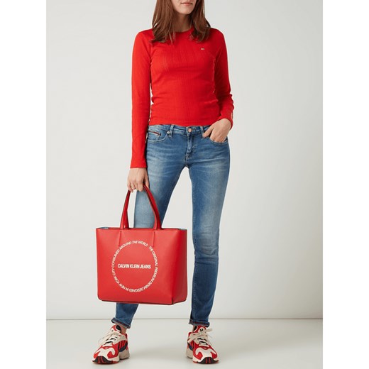 Shopper bag Calvin Klein ze skóry ekologicznej bez dodatków 