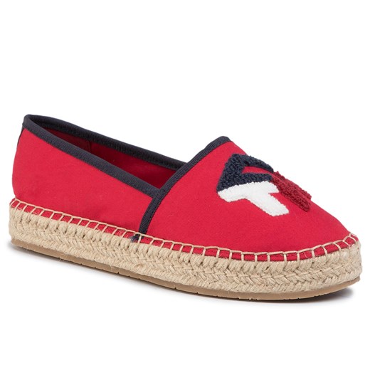 Espadryle TOMMY HILFIGER - Th Patch Espadrille FW0FW04633 Primary Red XLG