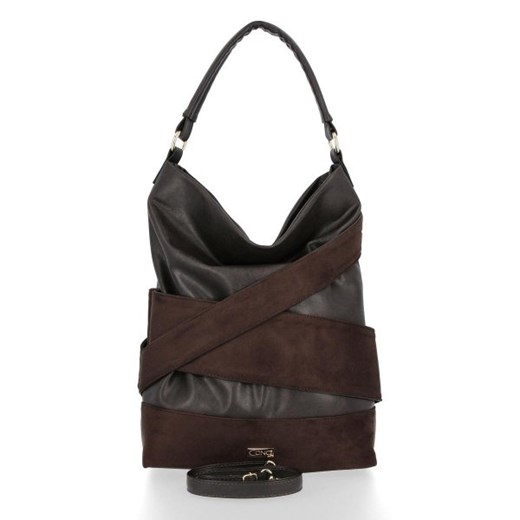 Shopper bag Conci zamszowa bez dodatków na ramię ze skóry ekologicznej 