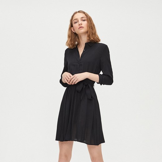 Cropp - Sukienka ze wzorem mini - Czarny Cropp  XS 