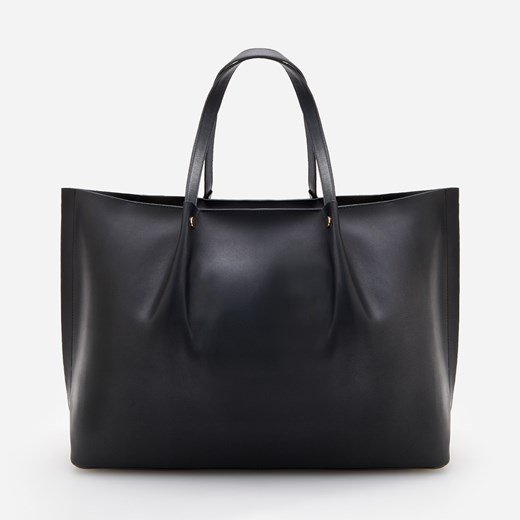 Shopper bag Reserved bez dodatków czarna do ręki elegancka duża 