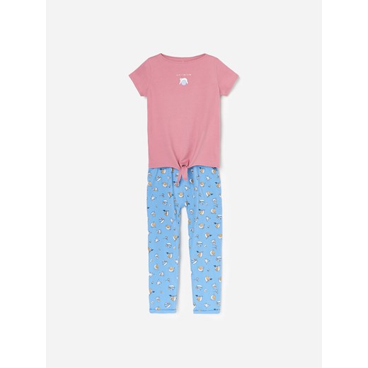 Reserved - Piżama z tkaninowymi spodniami we wzory - Fioletowy Reserved  98/104 