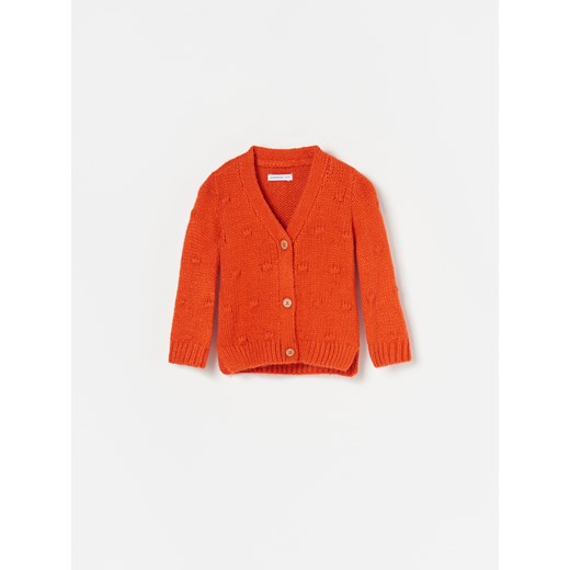 Reserved - Rozpinany sweter z bąblami - Pomarańczowy  Reserved 68 