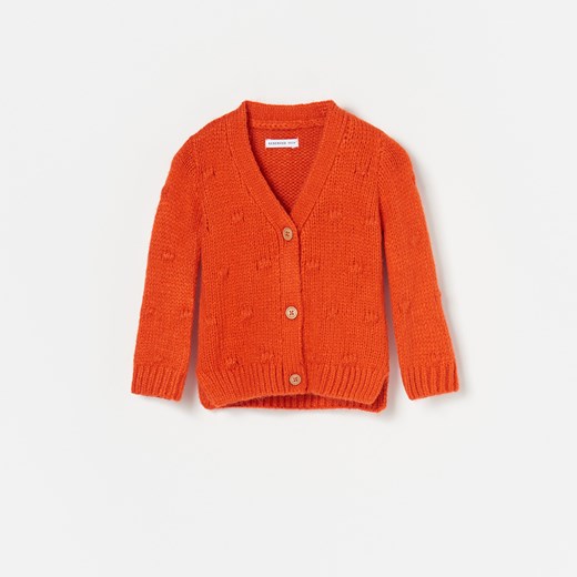 Reserved - Rozpinany sweter z bąblami - Pomarańczowy  Reserved 86 
