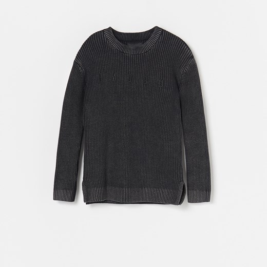 Reserved - Bawełniany sweter z efektem sprania - Czarny Reserved  128 