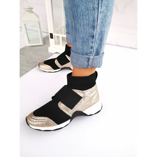Buty sportowe damskie Lu Boo sneakersy gładkie płaskie ze skóry ekologicznej 
