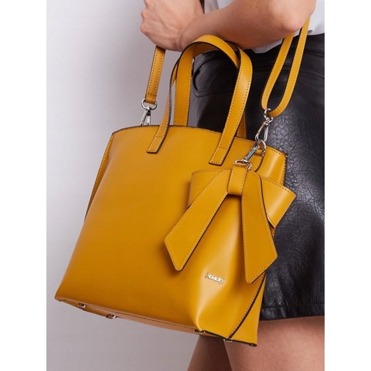 Shopper bag Rovicky elegancka żółta na ramię 