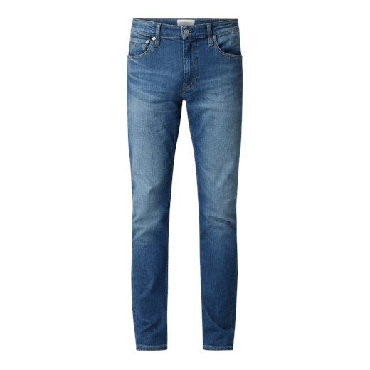 Niebieskie jeansy męskie Calvin Klein gładkie 