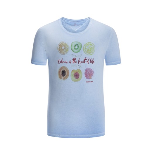 Colours & Sons, T-shirt z nadrukiem z przodu Jasnoniebieski   5XL Hirmer DUŻE ROZMIARY