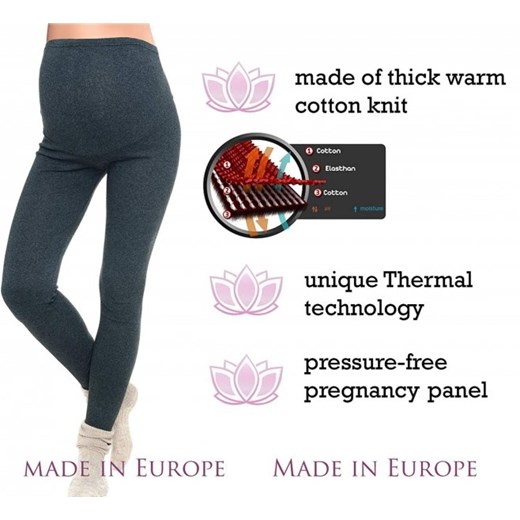 Komfortowe legginsy ciążowe zimowe 3006 grafit   S / 36 MijaCulture
