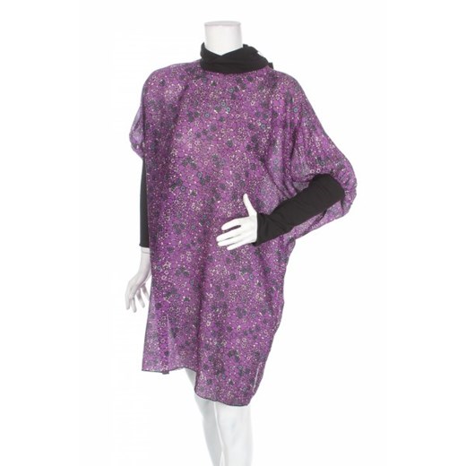Sukienka Anna Sui z golfem fioletowa z długim rękawem 