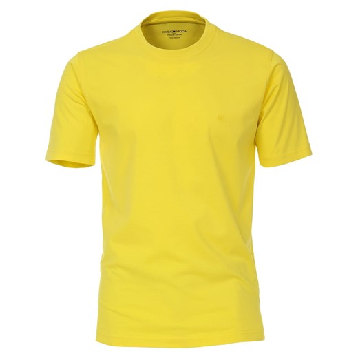 T-shirt męski żółty Casamoda z krótkim rękawem z bawełny 