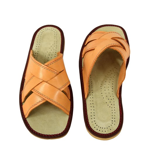 Skórzane pantofle męskie ze sklepu JK-Collection w kategorii Kapcie męskie - zdjęcie 78498627